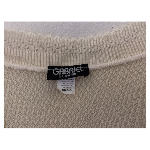 Gabriel New York Cream Short Sleeves Solid Open Front Crop Vest/Top Size S - Picture 8 of 11